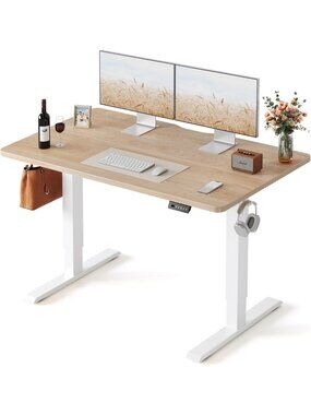 New Standing Desk 48 × 24 Inch Electric Height Adjustable, Maple